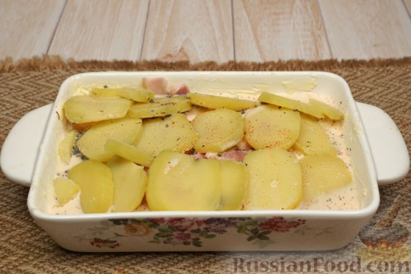 Картофель, запечённый с беконом и сыром